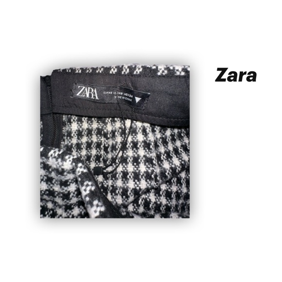 Zara Black and White Houndstooth Skirt - Picture 3 of 4